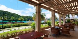 Palau Royal Resort - Palau. Restaurant Outdoor Seating.